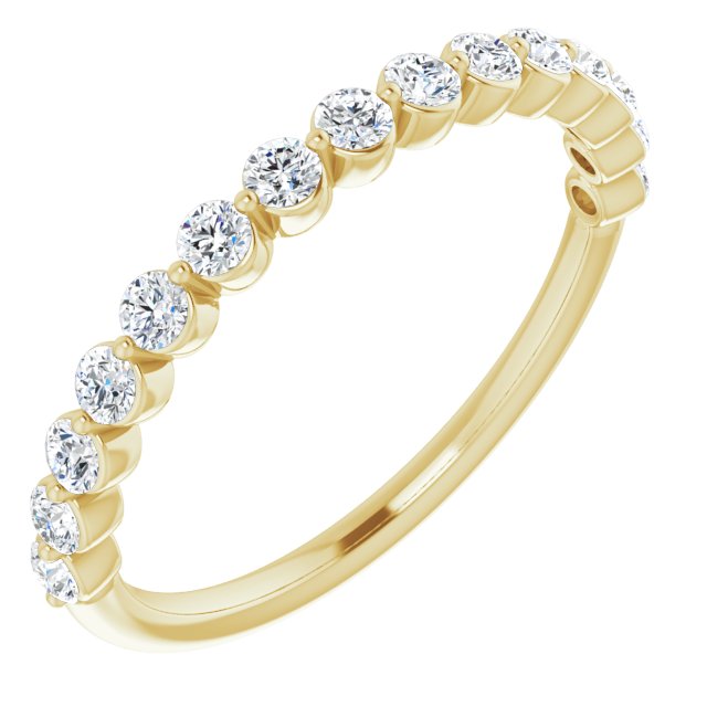 0.45 ct. Round Cut Diamond Wedding Band Shared Prong Set Anniversary Ring-VIRABYANI